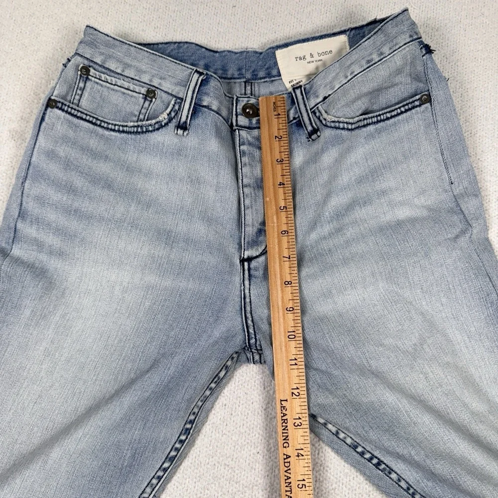 Rag & Bone Fit 1 Skinny Jeans Men 34x32 (30x27) Light Wash Stretch Button Fly‎